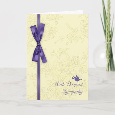 With Sympathy, Cream Embossed Effect With Dove Card