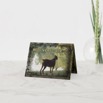 With Sympathy - Doberman Overlooking A Lake Card by FrankzPawPrintz at Zazzle