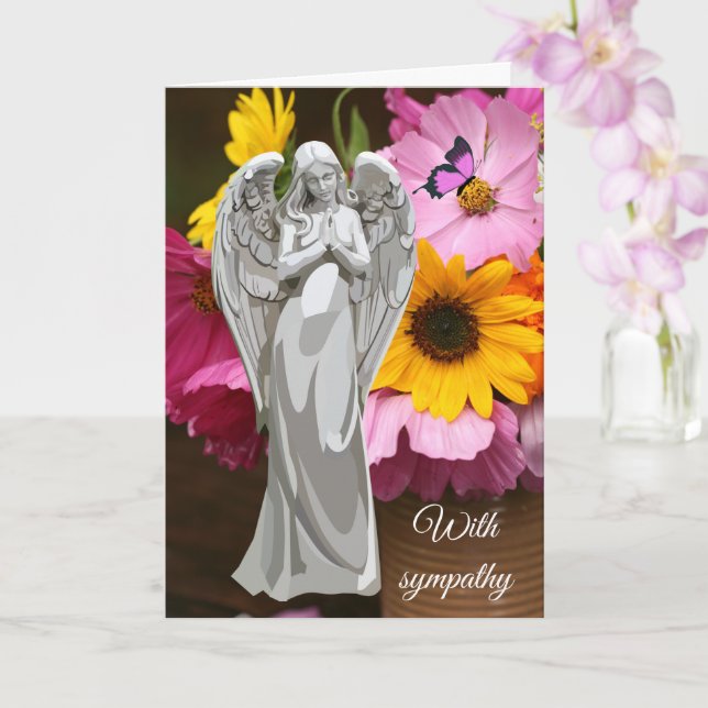 With Sympathy Folded Greeting Card (Orchid)