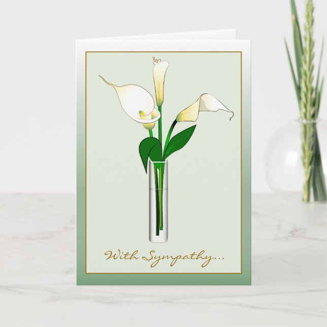 With Sympathy from Us: Calla Lilies Card (Front)