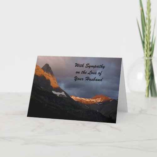 With Sympathy Loss of Husband  Glacier Sunrise Card
