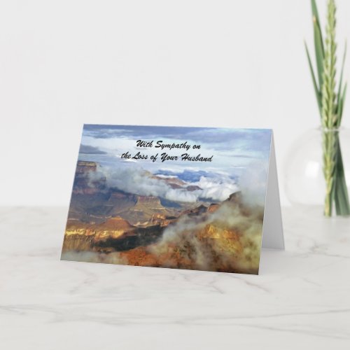With Sympathy Loss of Husband Grand Canyon Clouds Card