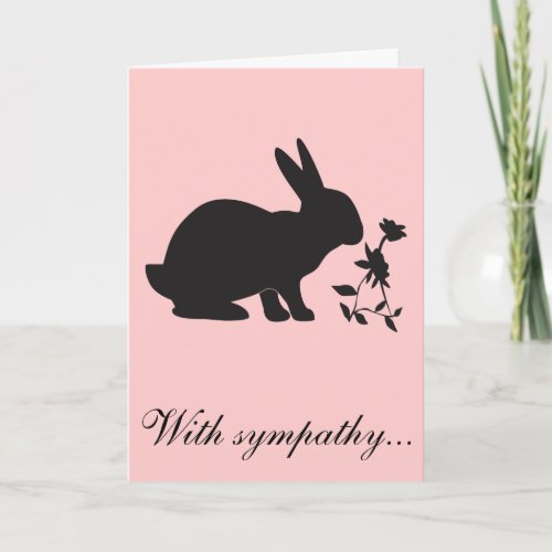 With Sympathy Loss of Your Bunny Pink Card