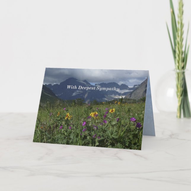 With Sympathy, Mountain Wildflowers Greeting  Card (Front)