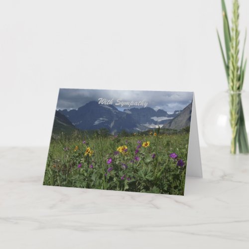 With Sympathy Mountain Wildflowers Greeting Note Card