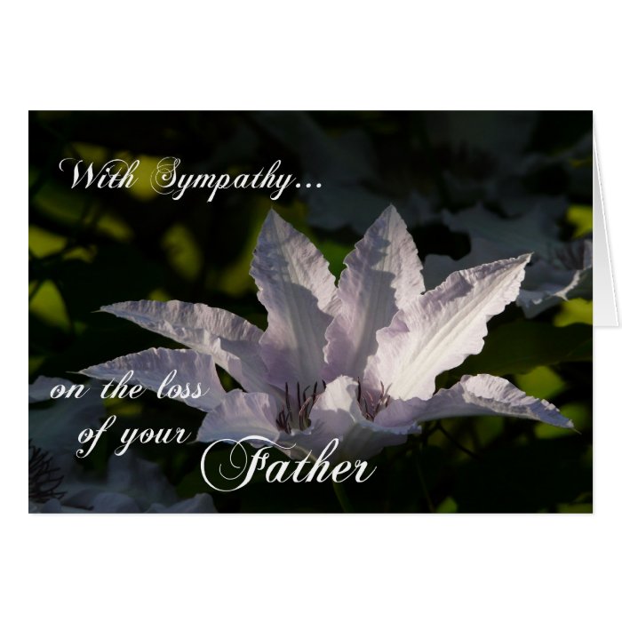 With Sympathy on loss of FatherFlower+Scripture Card Zazzle