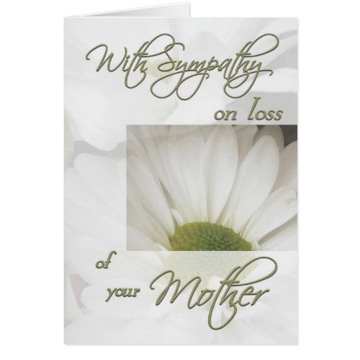 With Sympathy on loss of Mother/Daisy Greeting Card | Zazzle