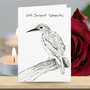 With Sympathy Oriental Dwarf Kingfisher Drawing Card