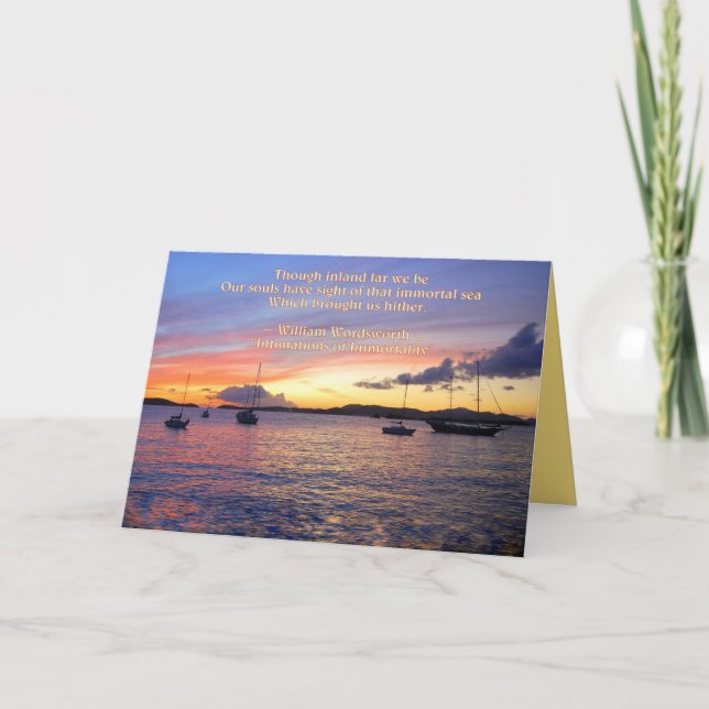 With Sympathy Sailboats at Sunset Card (Front)