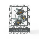 With Sympathy Stylish Black And Gold Poppies Card With Sympathy Stylish Black And Gold Poppies Card