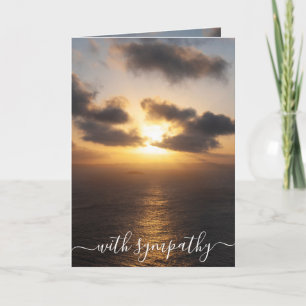 With Sympathy Sunset over the Ocean Condolences Card