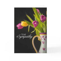 With Sympathy Vase Filled With Tulips Photograph