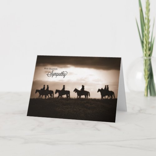 With Sympathy Western Cowboys on Horseback Card