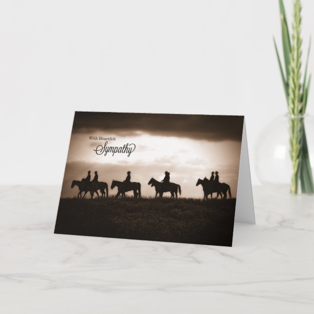 With Sympathy Western Cowboys on Horseback Card (Front)