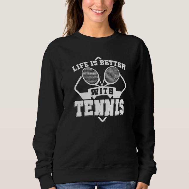 With Tennis Racket Sports Sweatshirt (Front)