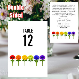 With text at back wedding Flourish Together Table Number