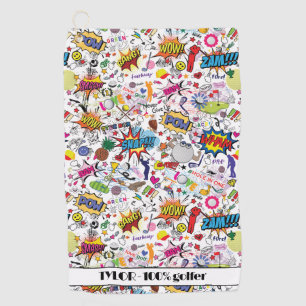 😍⛳🏌️With text awesome golf mix white  Golf Towel