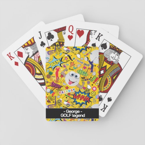 âïWith text awesome golf mix yellow Playing Cards