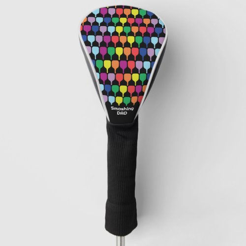 With text Colorful pickleball paddles ️ Golf Head Cover