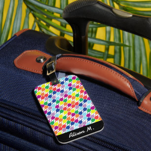 With text Colorful pickleball paddles 💚❤️💛💙 Luggage Tag