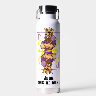 With text 👑King of dinks - pickleball Water Bottle