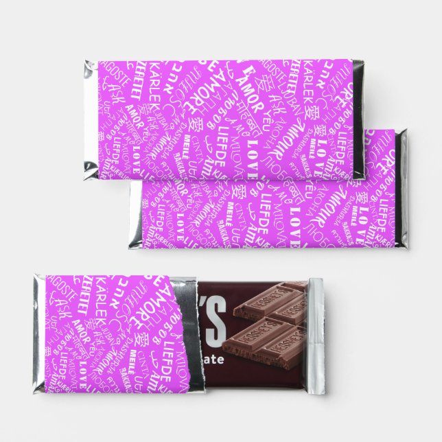 With Text Love Hershey Bar Favors (Front)