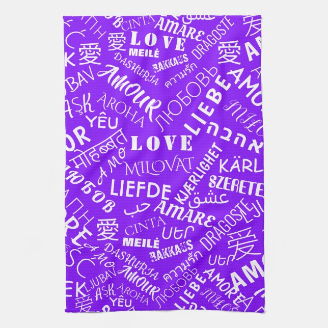 With Text LOVE Kitchen Towel (Vertical)