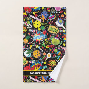 🖤With text 😍 mixed pickleball black Hand Towel