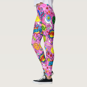 Women's Casual Leggings - Pickleball Grey Logos Pattern - Avantic