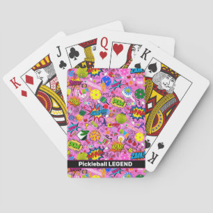 😍With text mixed pickleball pink Poker Cards