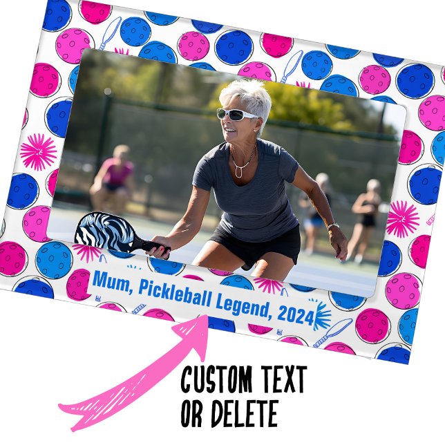 With text Pickleball pink and purple pickleballs Magnetic Frame (With text Pickleball pink and purple pickleballs Magnetic Frame)