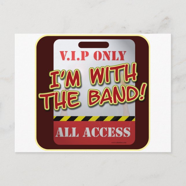 With The Band backstage Pass Postcard (Front)