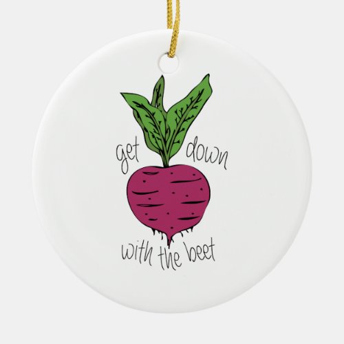 With The Beet Ceramic Ornament
