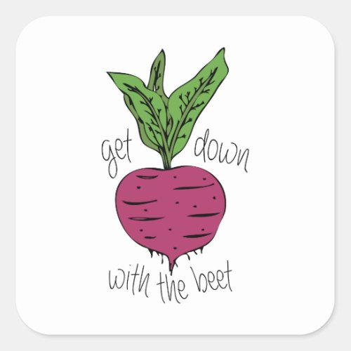 With The Beet Square Sticker