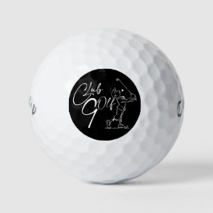 with the funny golfer golf balls
