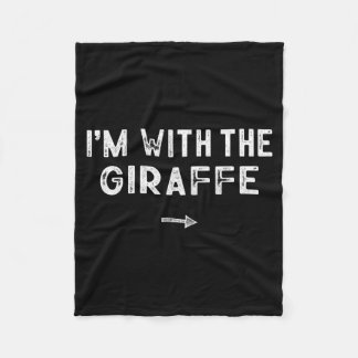 With The Giraffe Costume Matching Lazy Halloween Fleece Blanket