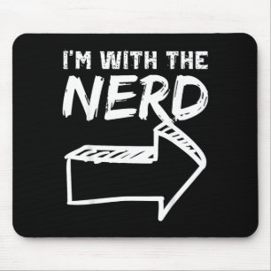 With The Nerd RIGHT Arrow Funny Halloween Cute Mouse Pad