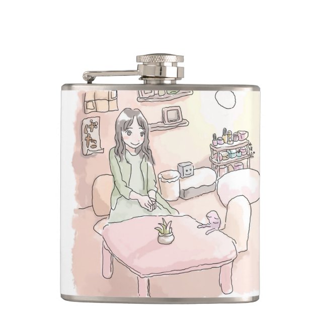with the pale rooms of the rainbow, flask (Front)