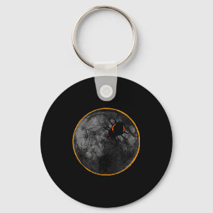 With The Spider Web Arachnid Moon Solar Keychain