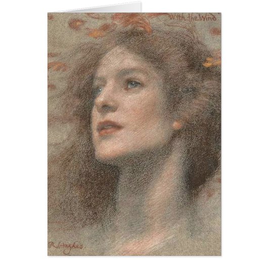 With The wind, Autumn Personified Cards (Front)