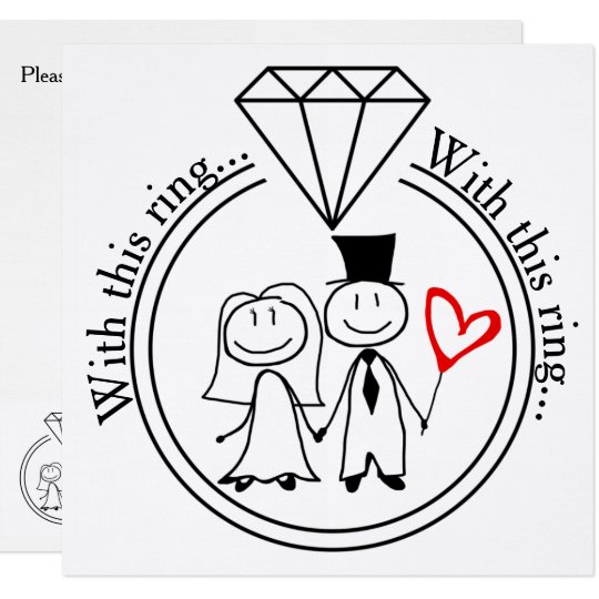 With This Ring Casual Stick Figure Wedding Invitation With This Ring Casual Stick Figure Wedding Invitation