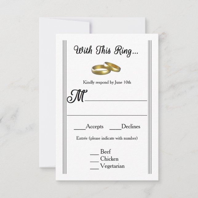 With this Ring... - RSVP Card (Front)