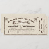 With This Ring, Vintage Wedding Ticket Invitation (Front/Back)