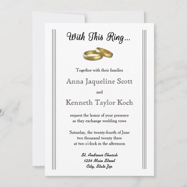 With this Ring... - Wedding Invitation (Front)