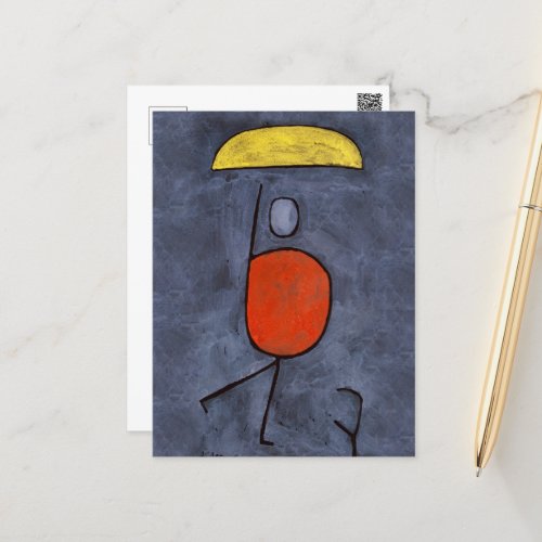 With umbrella  by Paul Klee Holiday Postcard