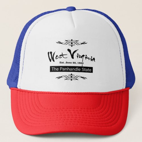 With USA State Name_West Virginia Trucker Hat