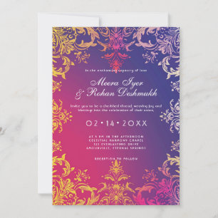 With wedding details Radiant Romance  Invitation