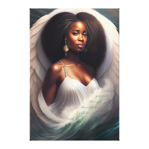 With You African American Angel Scripture Canvas Print