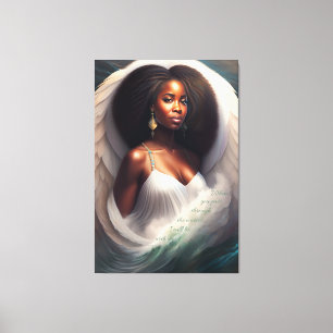 With You African American Angel Scripture Canvas Print
