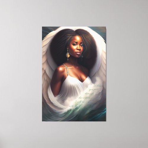With You African American Angel Scripture Canvas Print